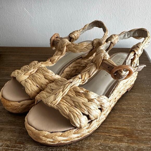 KOKO + Palenki straw platform sandles Sz 6B - Picture 1 of 10